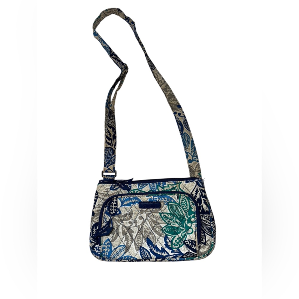 Vera Bradley Blue and Green Patterned Crossbody Bag